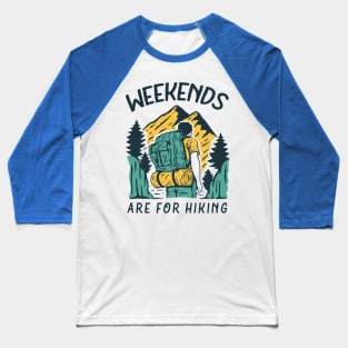 hiking illustration campers Baseball T-Shirt